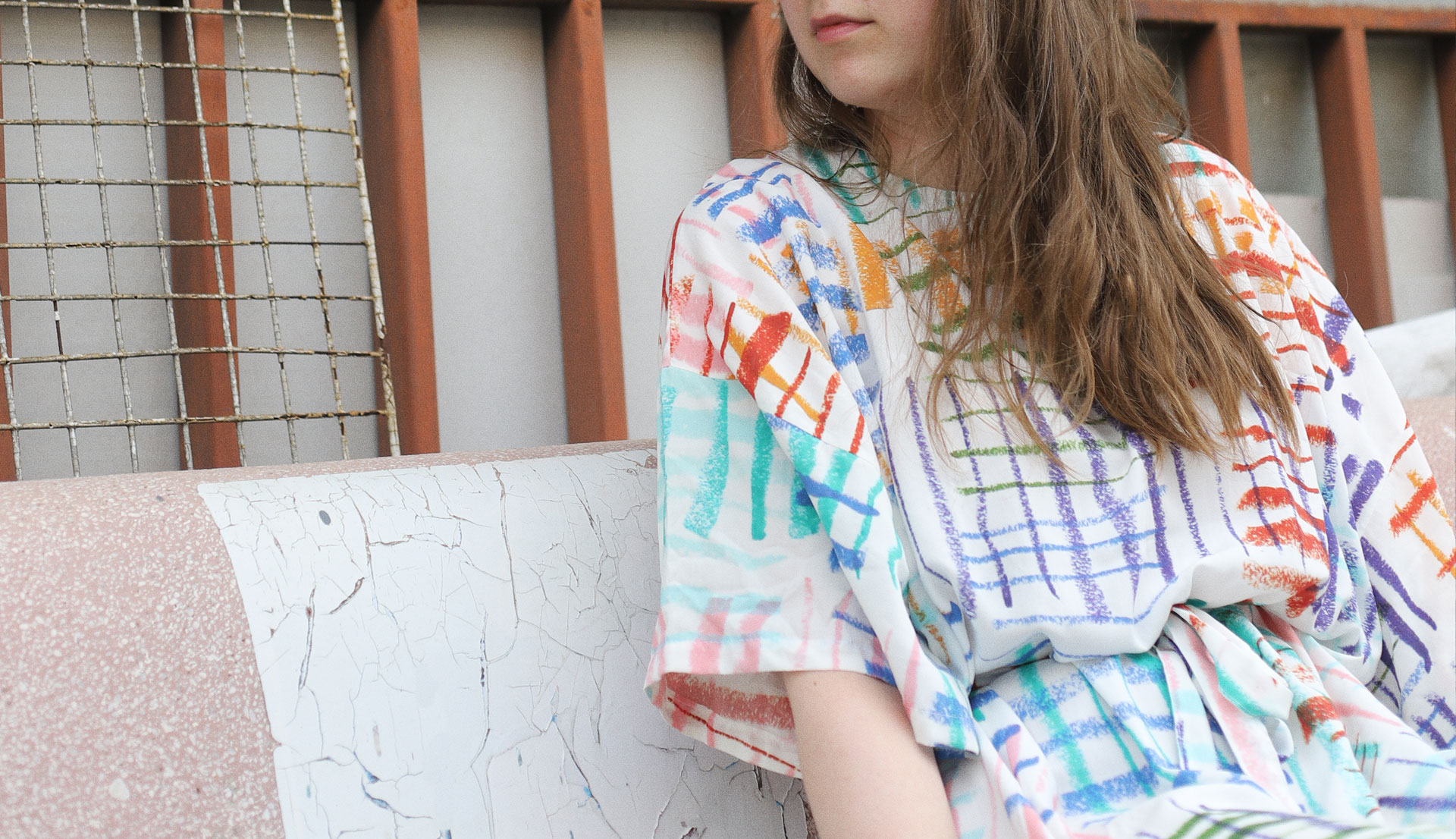 drawing lines dress, czech fashion, prague slow fashion