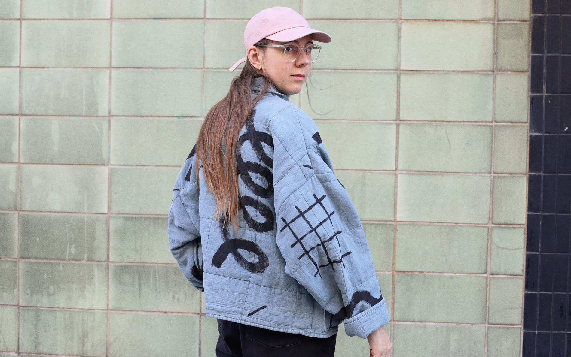 wide jacket, czech fashion, prague slow fashion, hadn painted coat