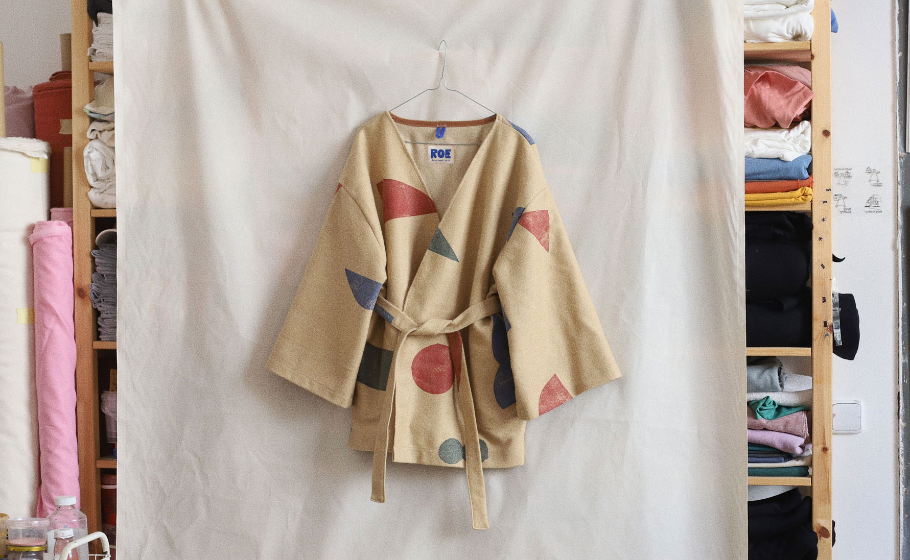 wide jacket, czech fashion, prague slow fashion, hadn painted coat